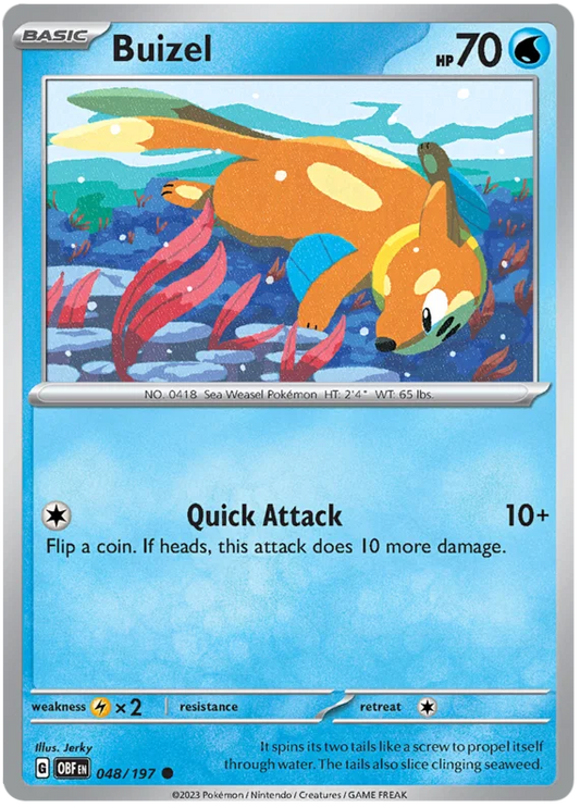 Buizel #048 common kaart uit de Pokémon Obsidian Flames set
