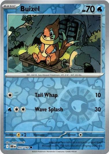 Buizel Reverse Holo kaart #057 uit de Pokémon Destined Rivals set