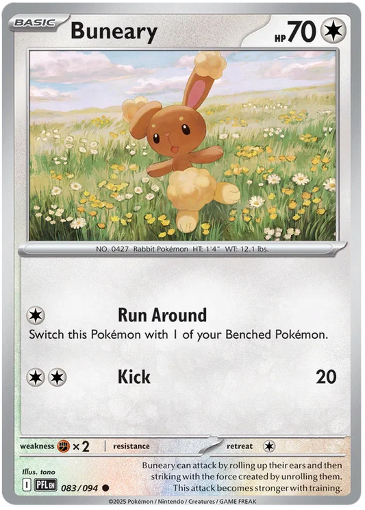 Buneary common Pokémon kaart nummer 083 uit de set Phantasmal Flames