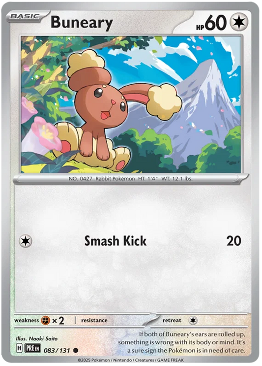 Pokémon Buneary common kaart #083 uit de Prismatic Evolutions set