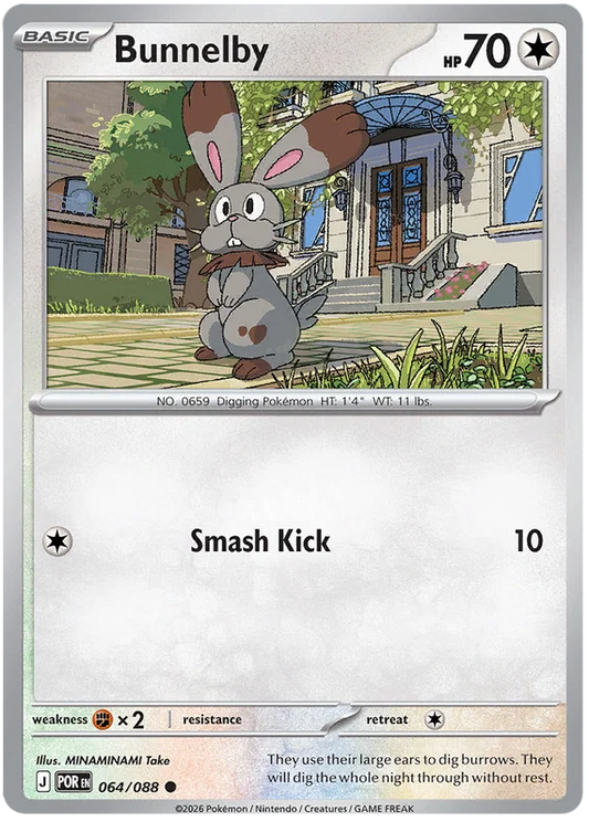 Pokémon Bunnelby common kaart #064 uit de Perfect Order set
