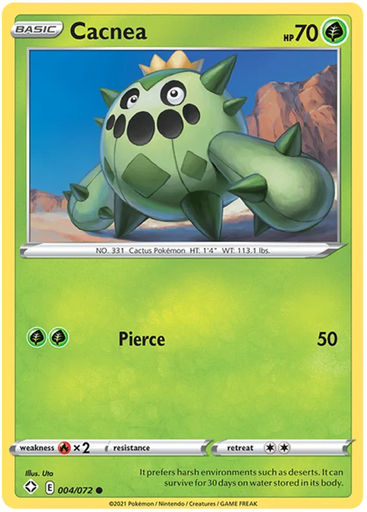Pokemon Cacnea common kaart 004/072 uit de Shining Fates set