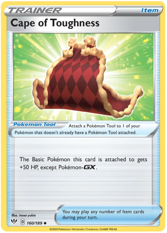 Cape of Toughness Trainer kaart 160/189 uit de Darkness Ablaze set, Uncommon Pokémon Tool item