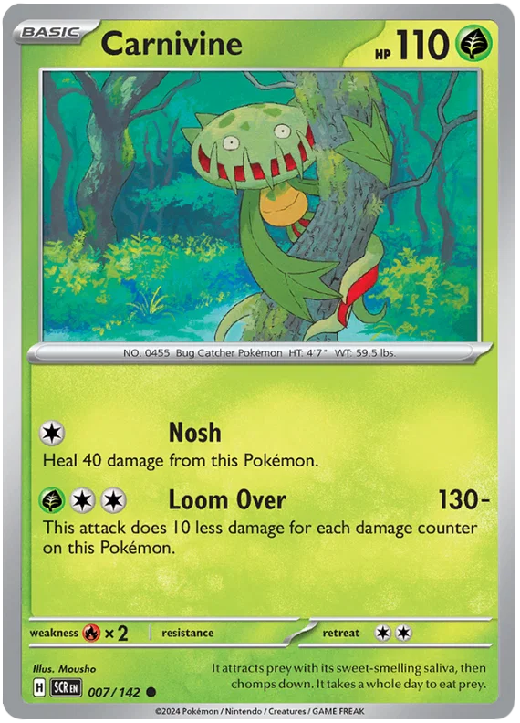 Pokémon kaart Carnivine #007 common uit de Stellar Crown set