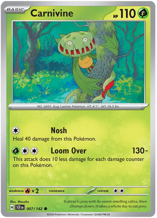 Pokémon kaart Carnivine #007 common uit de Stellar Crown set