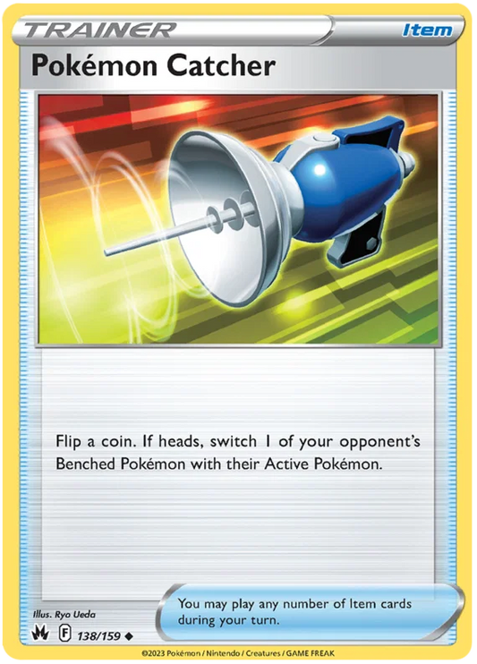 Pokémon Catcher #138 common trainerkaart uit de Crown Zenith set