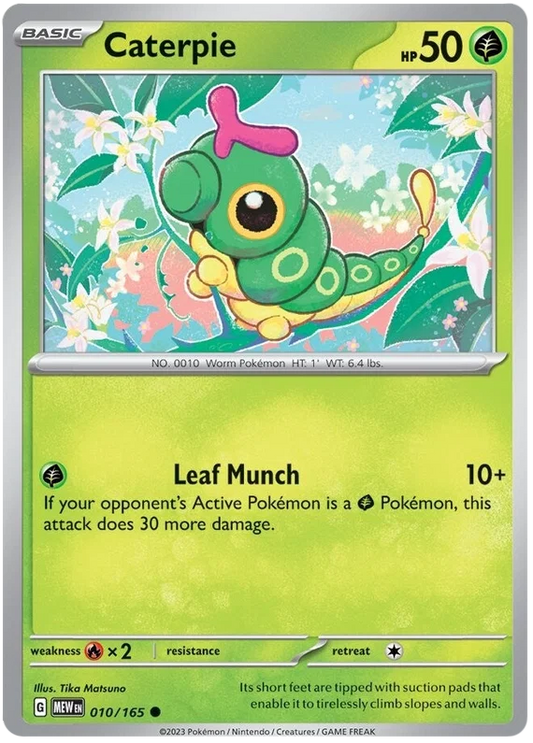 Pokémon Caterpie #010 common kaart uit de 151 set