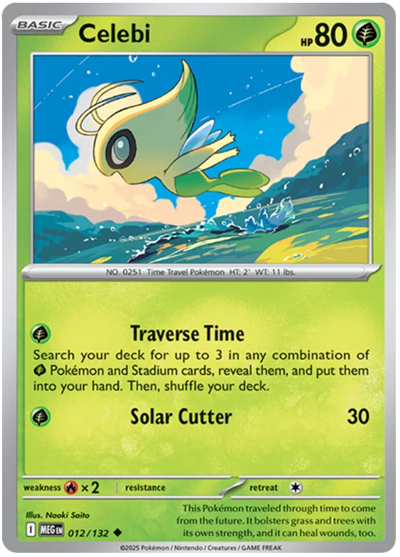 Pokémon Celebi common kaart #012 uit de Mega Evolution set