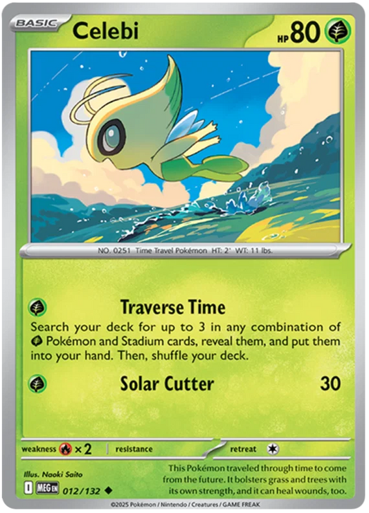 Pokémon Celebi common kaart #012 uit de Mega Evolution set