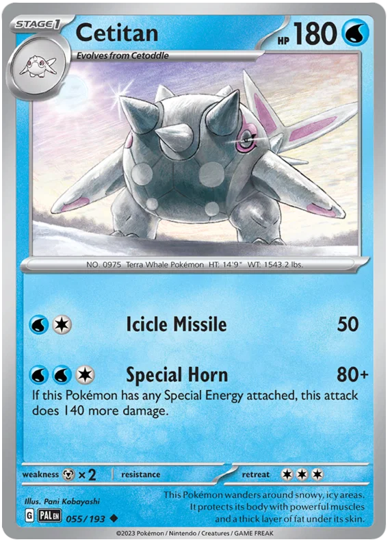 Cetitan common kaart #055 uit de Pokémon Paldea Evolved set
