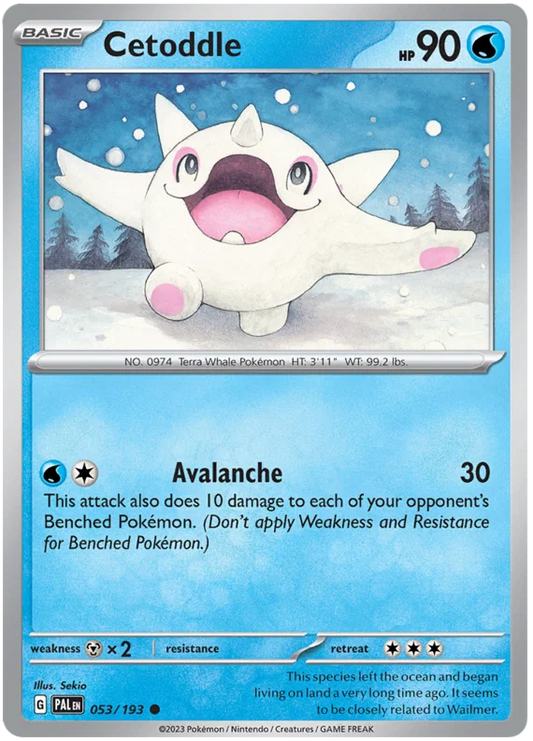 Cetoddle common kaart nummer 053 uit de Pokémon Paldea Evolved set