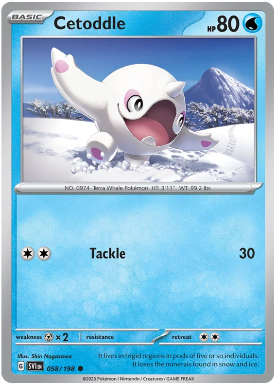 Cetoddle #058 common Pokémon kaart uit de Scarlet & Violet basisset