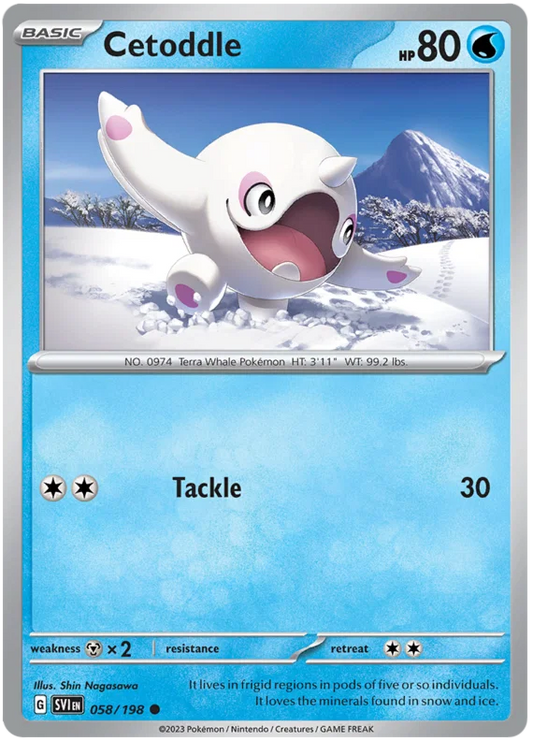 Cetoddle #058 common Pokémon kaart uit de Scarlet & Violet basisset