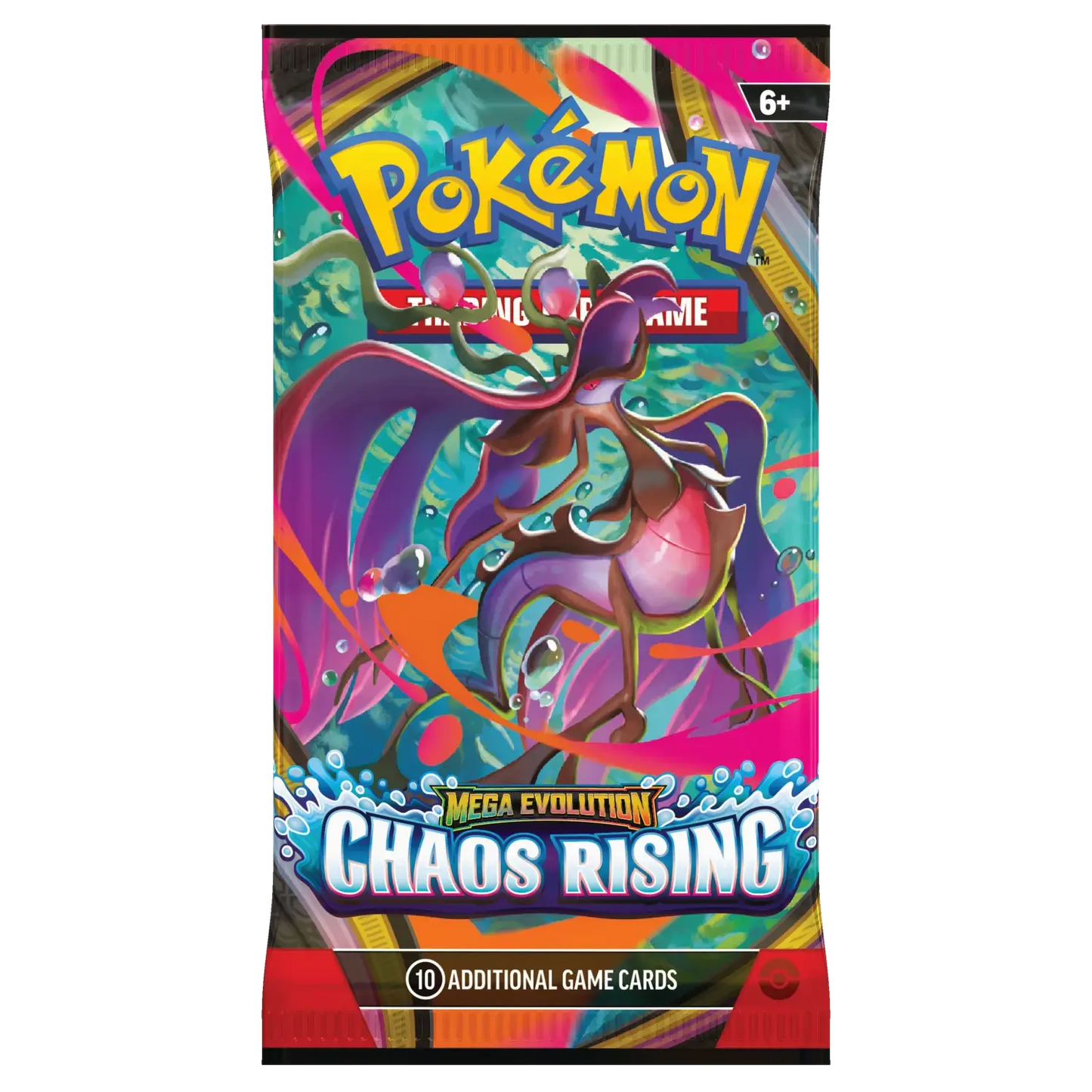 Pokémon TCG Chaos Rising Booster Pack artwork met de eerste variant van de set