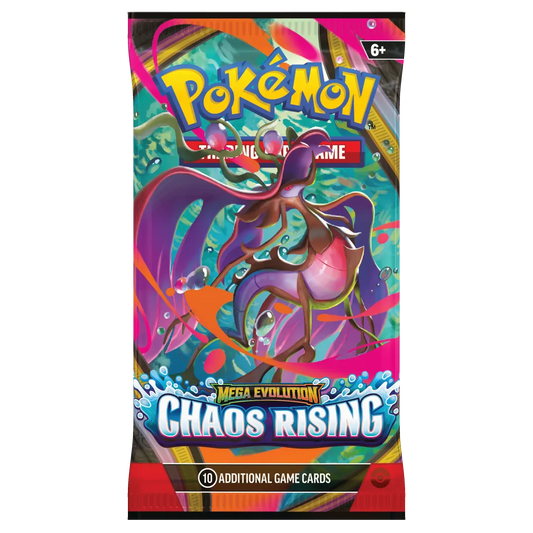 Pokémon TCG Chaos Rising Booster Pack artwork met de eerste variant van de set