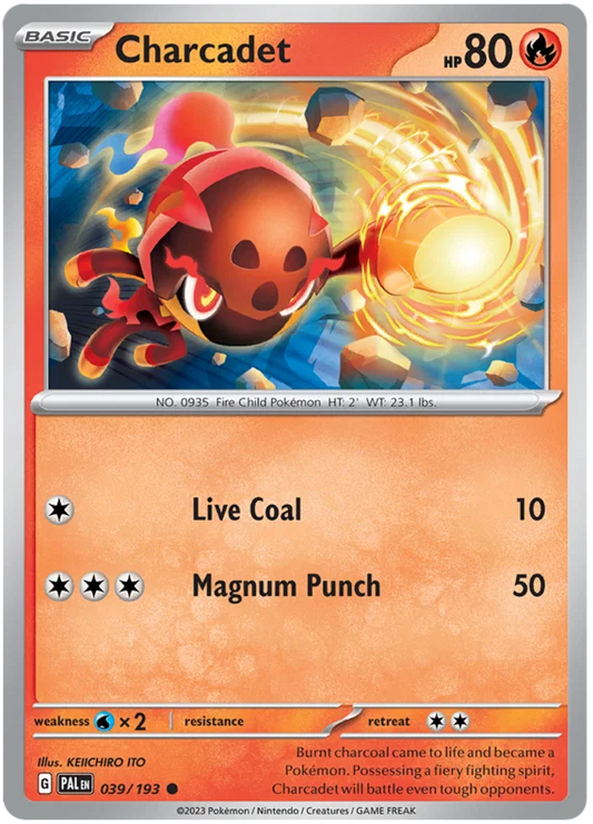 Charcadet common kaart #039 uit de Pokémon Paldea Evolved set