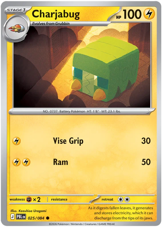 Charjabug #025 common Pokémon kaart uit de Pitch Black set