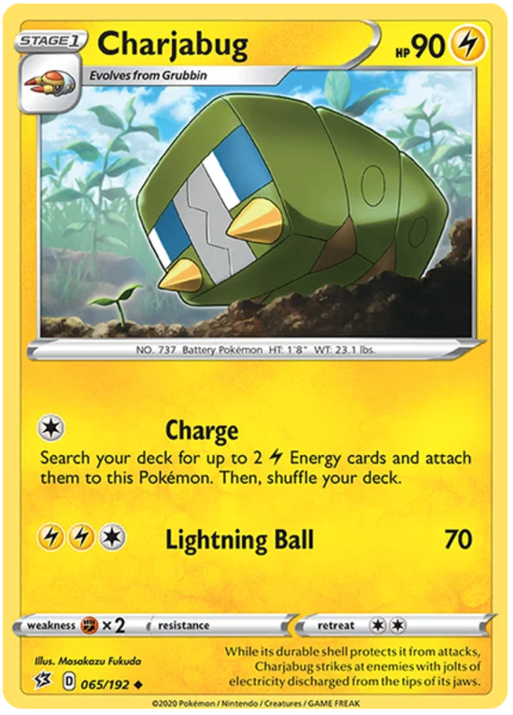 Charjabug #065/192 Common kaart uit de Pokémon Rebel Clash set