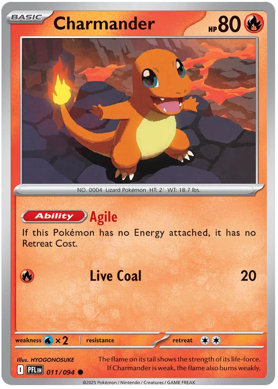 Charmander #011 common kaart uit de Pokémon set Phantasmal Flames