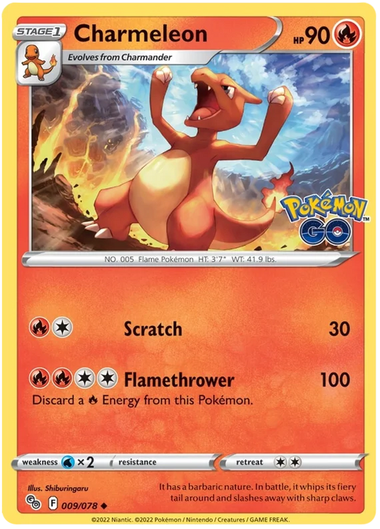 Charmeleon common kaart 009/078 uit de Pokemon GO set