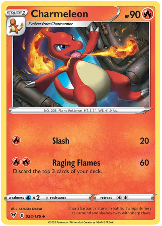 Charmeleon common kaart 024/185 uit de Pokémon Vivid Voltage set
