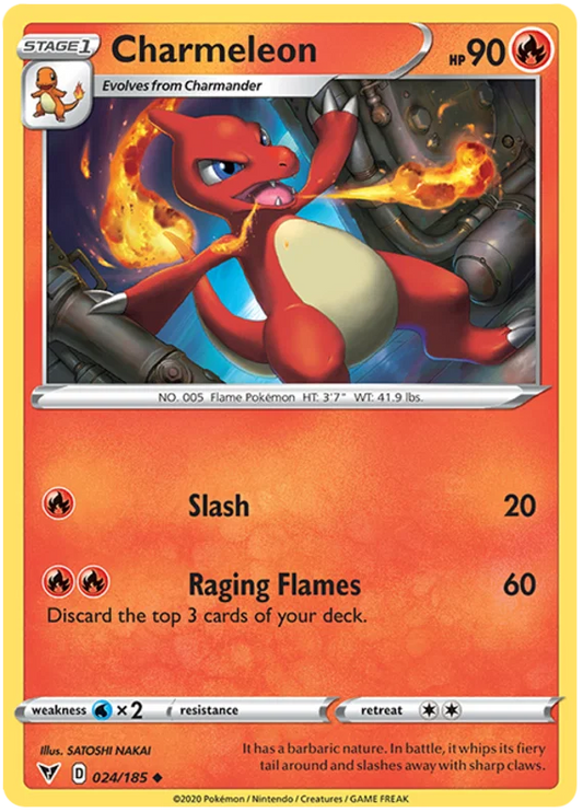 Charmeleon common kaart 024/185 uit de Pokémon Vivid Voltage set