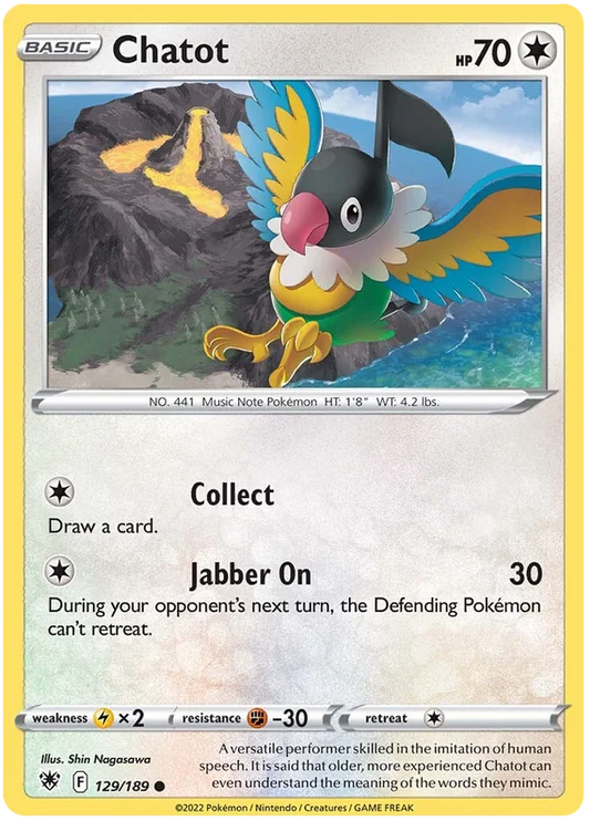 Chatot common #129/189 Pokémon kaart uit de Astral Radiance set