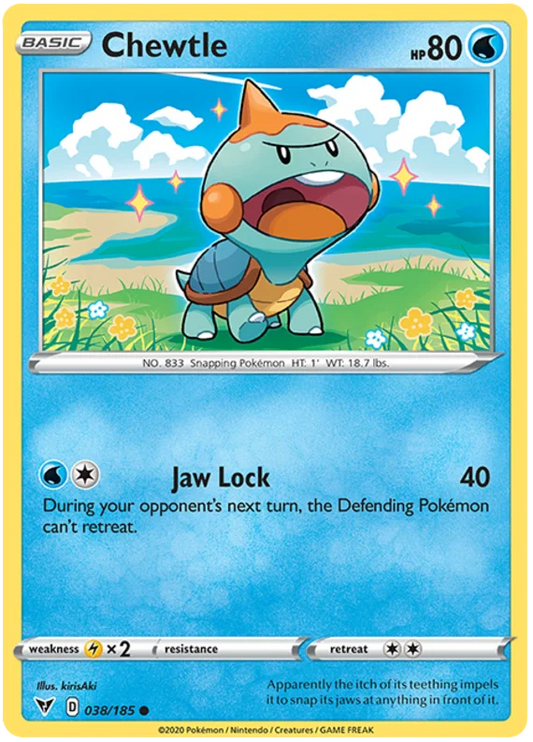 Chewtle common Pokémon kaart nummer 038/185 uit de Vivid Voltage set