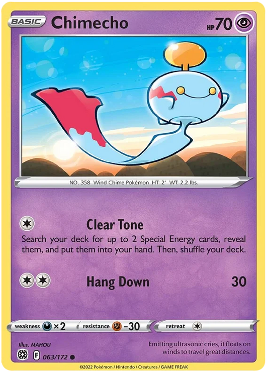 Pokémon Chimecho #063/172 common kaart uit de Brilliant Stars set