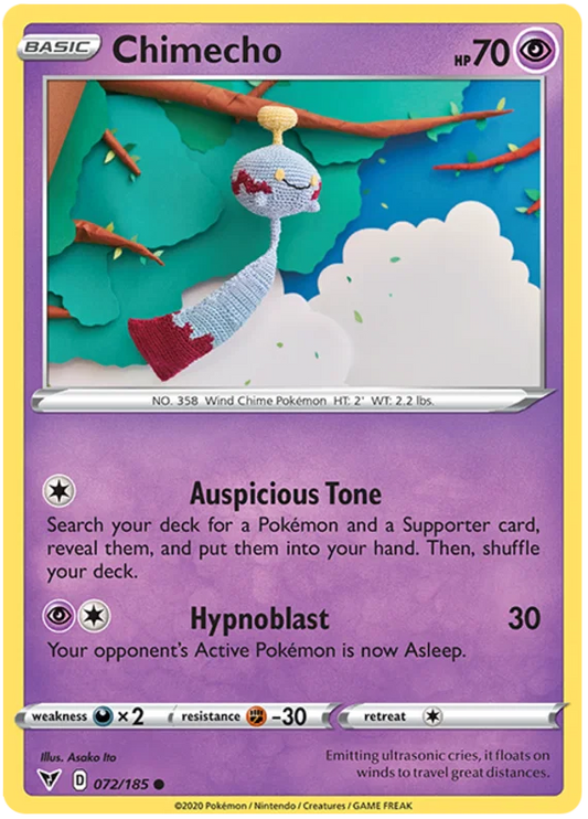 Chimecho common pokémonkaart nummer 072/185 uit de Vivid Voltage set
