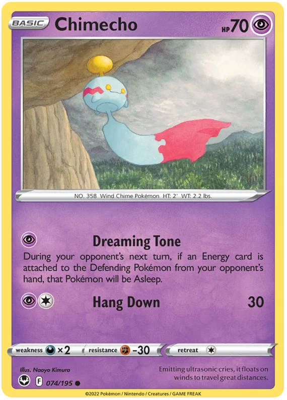 Pokémon Chimecho #074 common kaart uit de Silver Tempest set