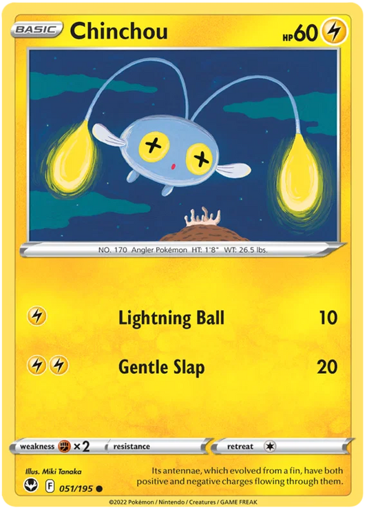 Pokémon Chinchou #051 common kaart uit de Silver Tempest set