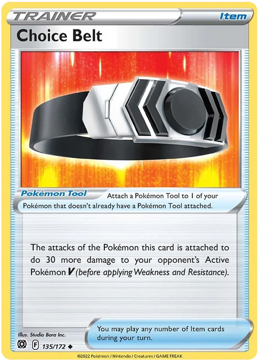 Choice Belt trainerkaart uit Pokémon Brilliant Stars, kaartnummer 135/172 common