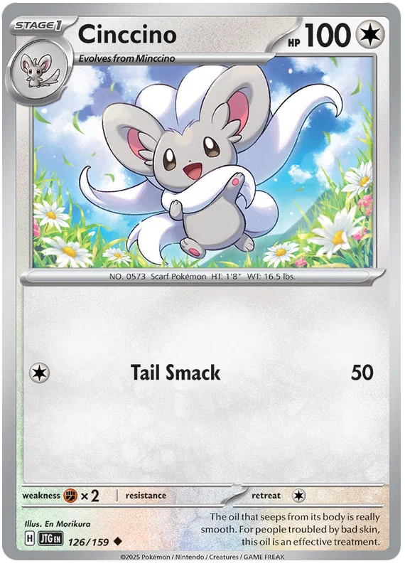 Pokémon Cinccino common kaart nummer 126 uit de Journey Together set