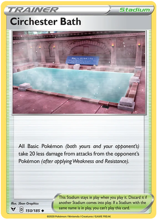 Circhester Bath stadionkaart 150/185 uit de Pokémon Vivid Voltage set