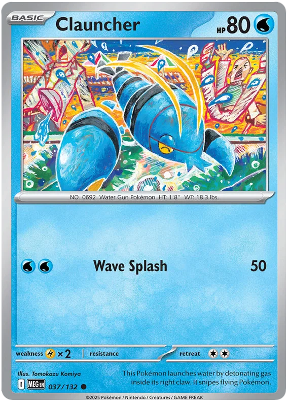 Pokémon Clauncher #037 common kaart uit de Mega Evolution set