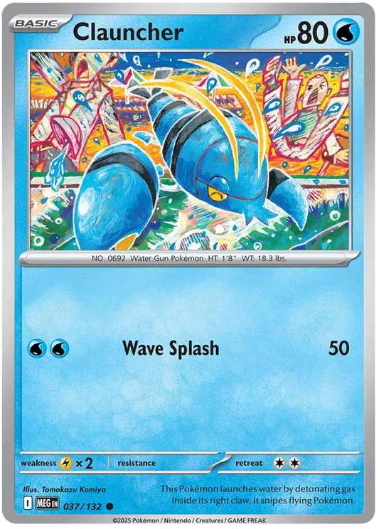 Pokémon Clauncher #037 common kaart uit de Mega Evolution set