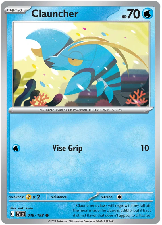Clauncher #049 common Pokémon kaart uit de Scarlet & Violet basisset
