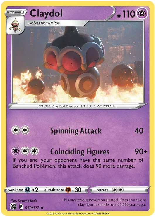 Pokémon Claydol #059 common kaart uit de Brilliant Stars set