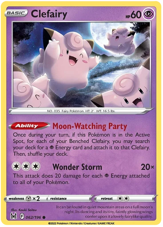 Clefairy common kaart 062/196 uit de Pokémon Lost Origin set