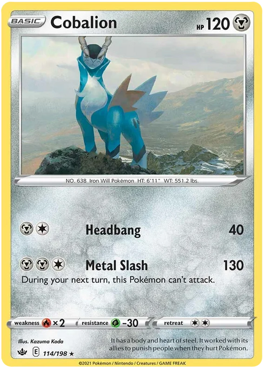 Cobalion common kaart #114/198 uit de Pokémon Chilling Reign set