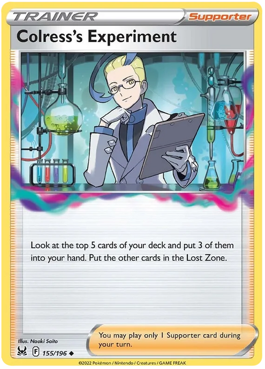 Colress's Experiment Trainer kaart #155/196 uit Pokémon Lost Origin