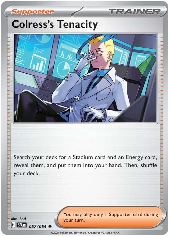 Colress's Tenacity trainerkaart uit de Pokémon Shrouded Fable set, common #057/064