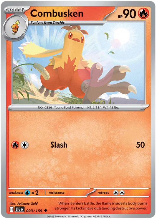 Pokémon Combusken #023 common kaart uit de Journey Together set