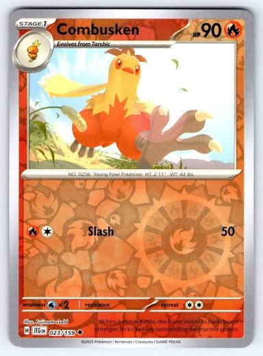 Pokémon Combusken #023 Reverse Holo kaart uit de Journey Together set