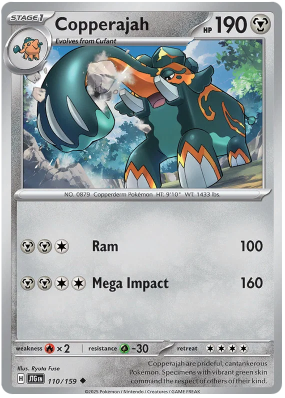Copperajah common Pokémon kaart nummer 110 uit de Journey Together set