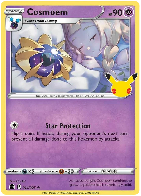 Cosmoem Holo kaart uit de Pokémon Celebrations set, kaartnummer 014/025