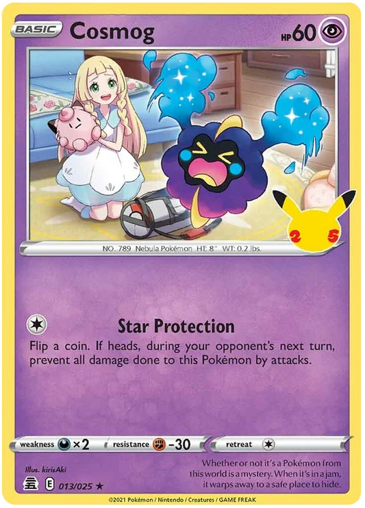 Cosmog Holo kaart nummer 013/025 uit de Pokémon Celebrations set