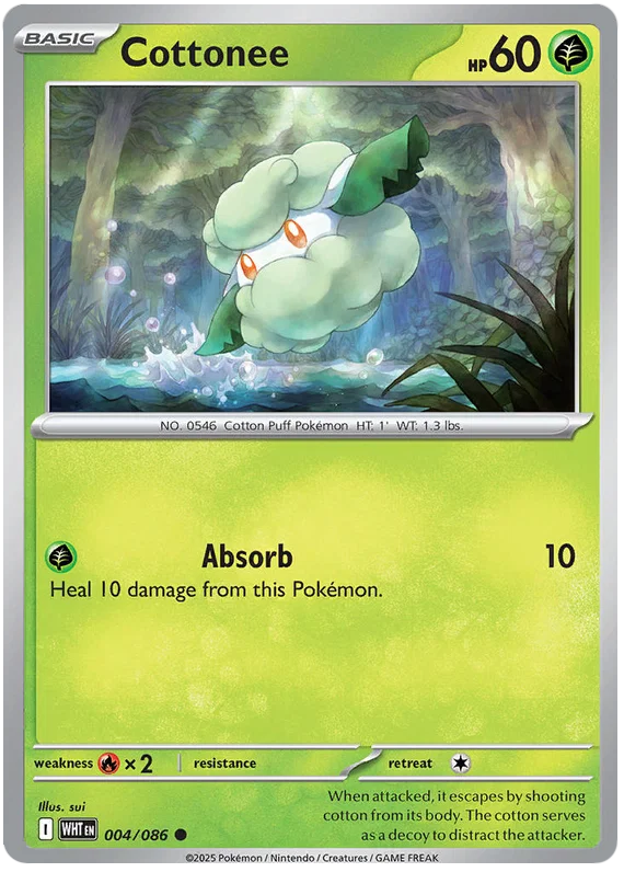 Pokémon Cottonee #004 common kaart uit de White Flare set