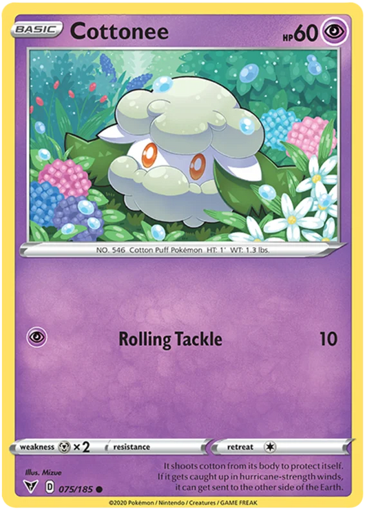 Cottonee common kaart 075/185 uit de Pokémon Vivid Voltage set